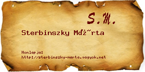 Sterbinszky Márta névjegykártya