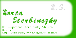 marta sterbinszky business card